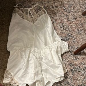 Flora Nikrooz cami and short set in satin with lace heart detail